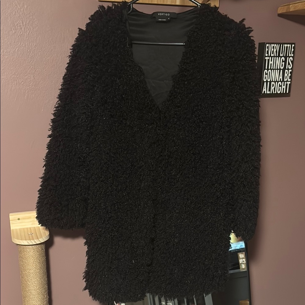Vertigo Paris Black Fuzzy Jacket